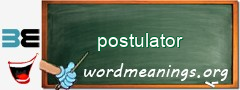 WordMeaning blackboard for postulator